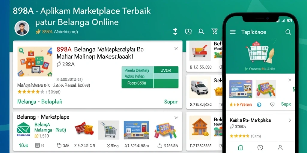 Antarmuka utama aplikasi 898A untuk belanja online.