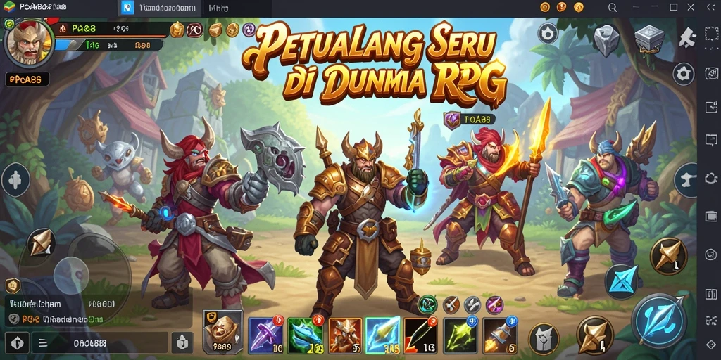 Antarmuka permainan RPG POA88 yang menarik dan interaktif.