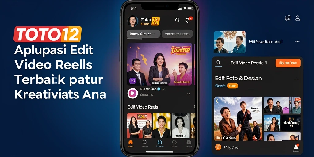 Antarmuka aplikasi TOTO12 untuk edit video reels yang intuitif dan menarik.