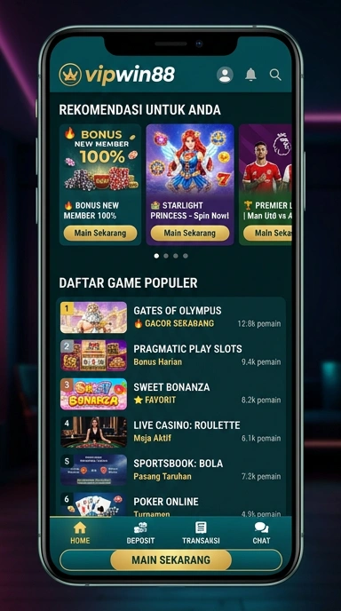 Tampilan katalog aplikasi vipwin88