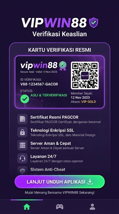 Tampilan kanal resmi vipwin88